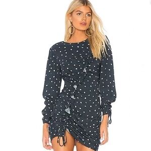 ASTR the Label Maureen Dress Navy Cream Dot - XS